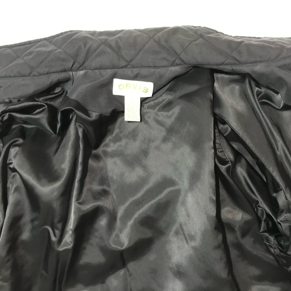 ORVIS XL Quilted Chore Jacket Black Button Front Lined Pockets - Picture 9 of 9